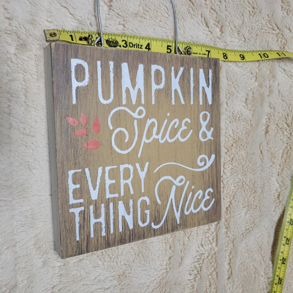 Pumpkin Spice And Everything Nice Fall Door Hanging Autumn Sign